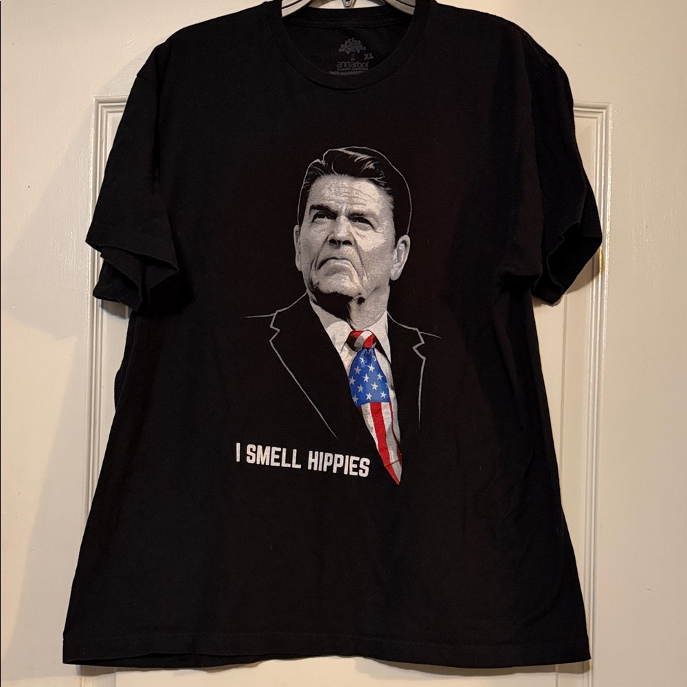 Men's Black Graphic Tee with Patriotic Design